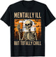 Mentally Ill but totally chill Beer Skeleton Halloween T-Shirt - T-Shirt | Black