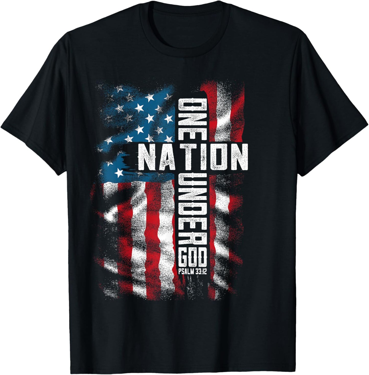 Christian Men , Bible Verse Faith , Patriotic 4th of July T-Shirt - T-Shirt | Black