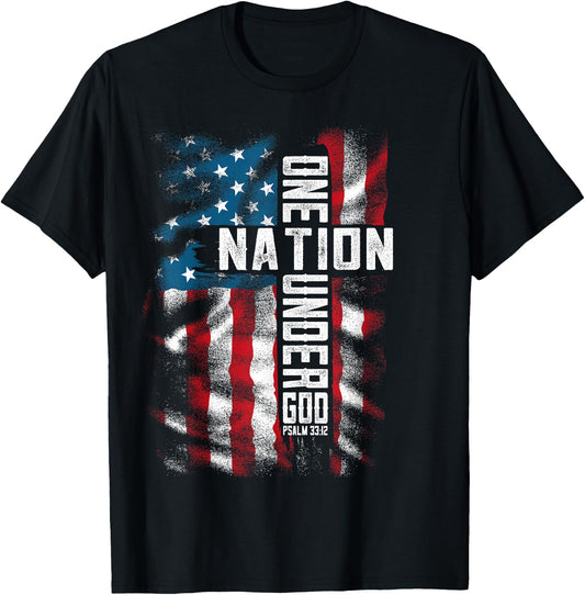 Christian Men , Bible Verse Faith , Patriotic 4th of July T-Shirt - T-Shirt | Black