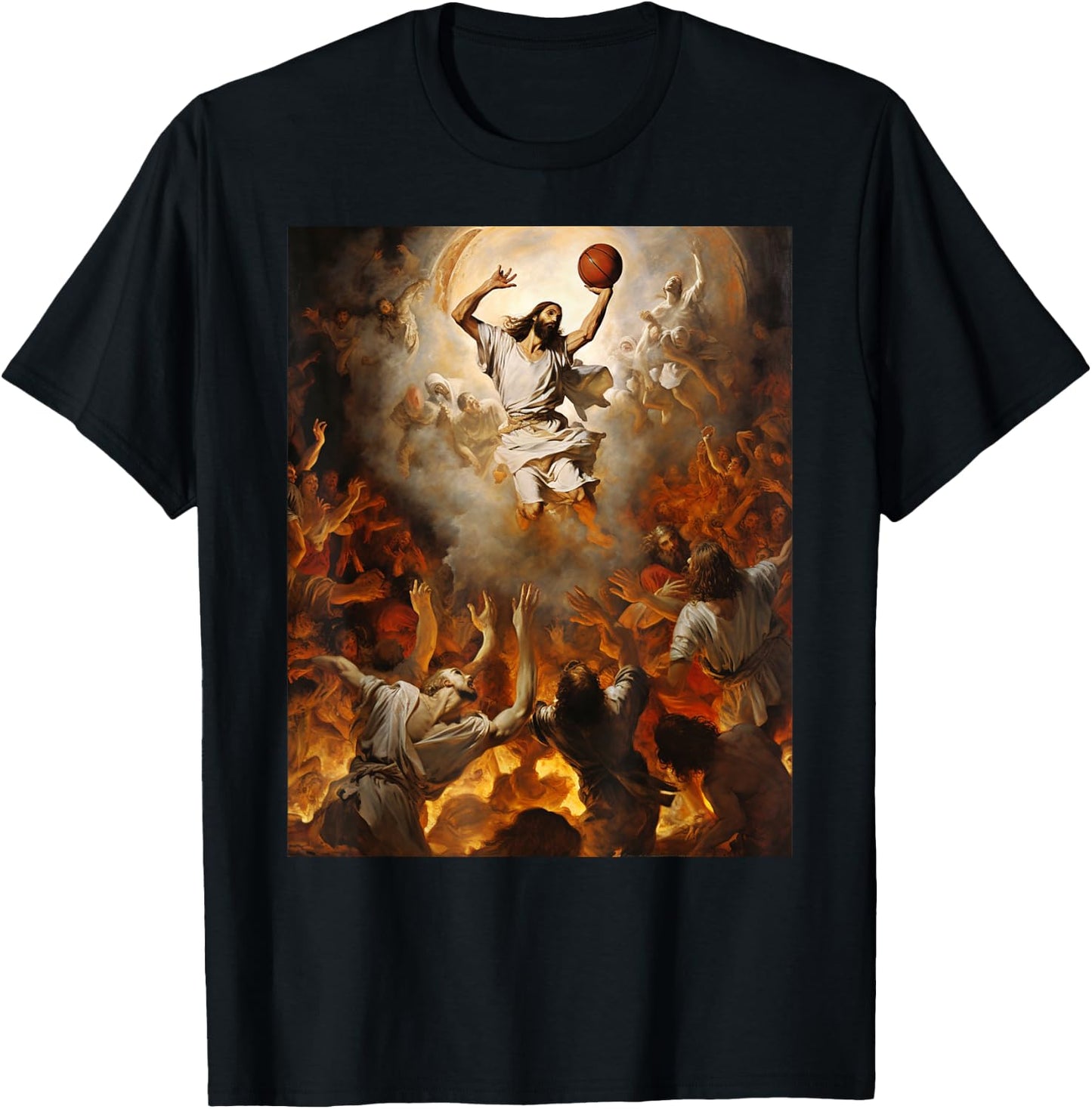 Jesus Playing Basketball T-Shirt - T-Shirt | Black