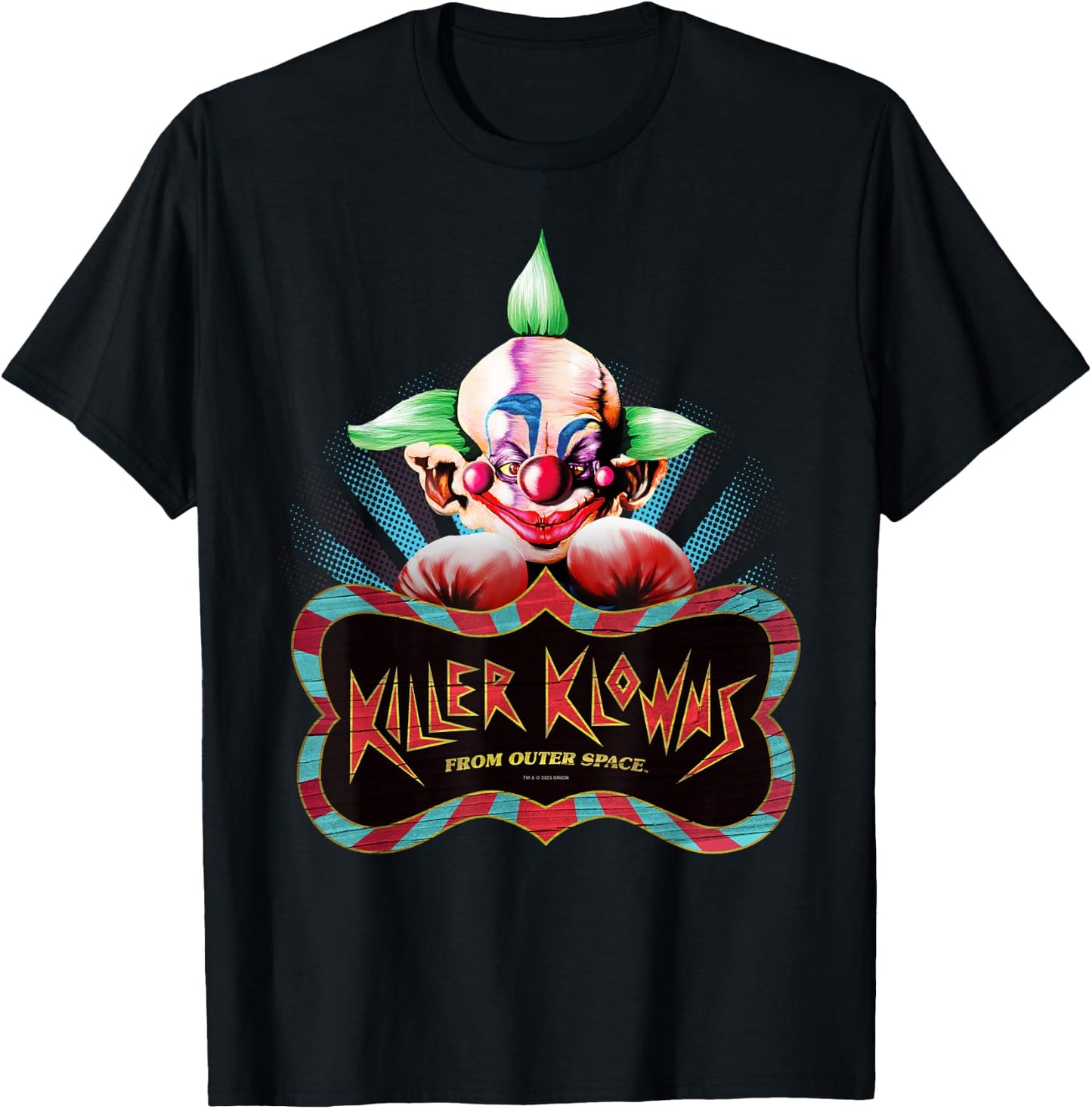 Killer Klowns from Outer Space Shorty Boxing Pose Above Logo T-Shirt - T-Shirt | Black
