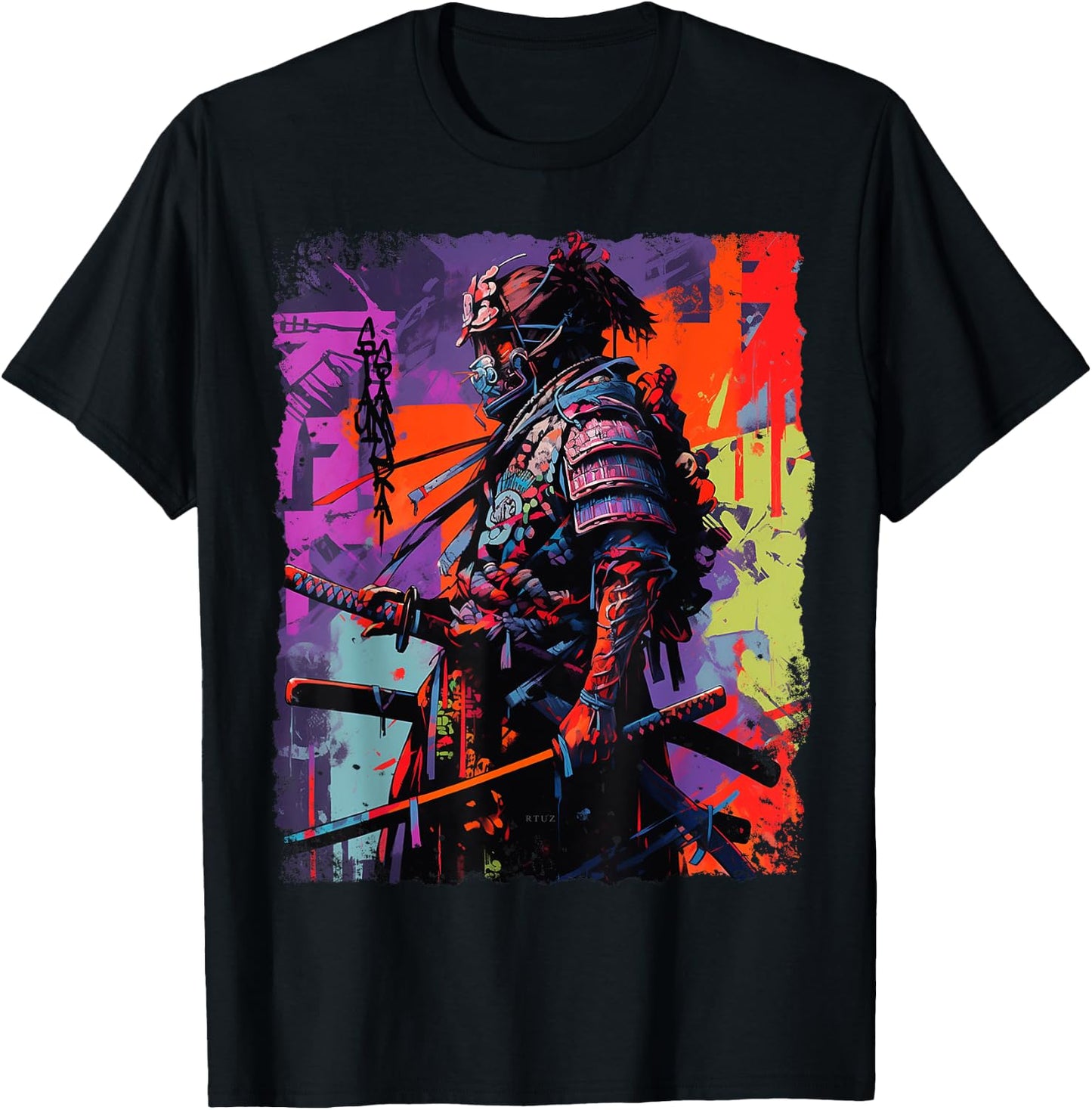 Hip Hop Y2K Vintage Hipster Edgy Urban Streetwear Samurai T-Shirt - T-Shirt | Black