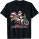 Siamese Cat Rides Festive T-Rex Santa For siamese cat Owners T-Shirt - T-Shirt | Black