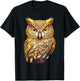 Owl Colourful Bird Art Owl Graphic Animal Owls Owl T-Shirt - T-Shirt | Black