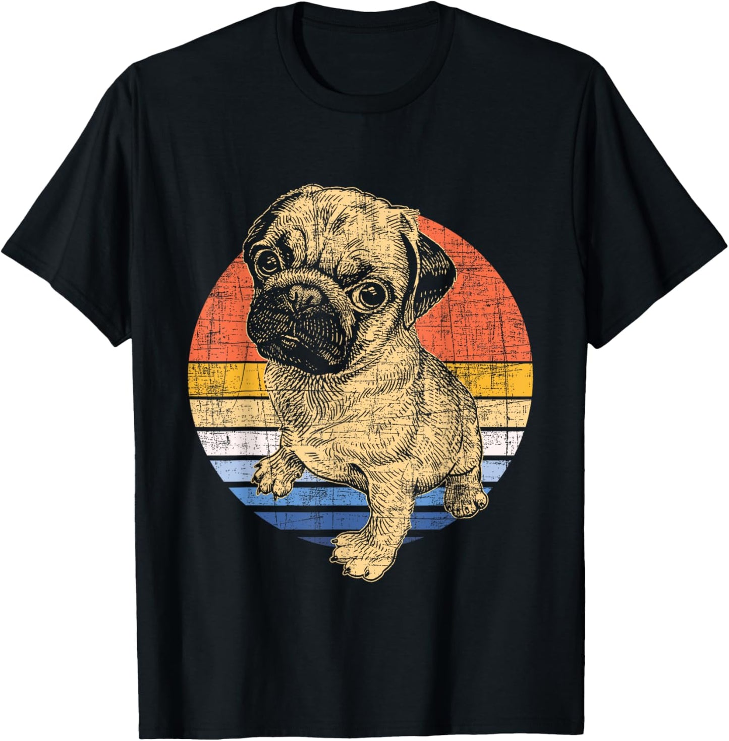 Retro Vintage Pug - Dog Lover Puppy Pet Trainer Breeder T-Shirt - T-Shirt | Black