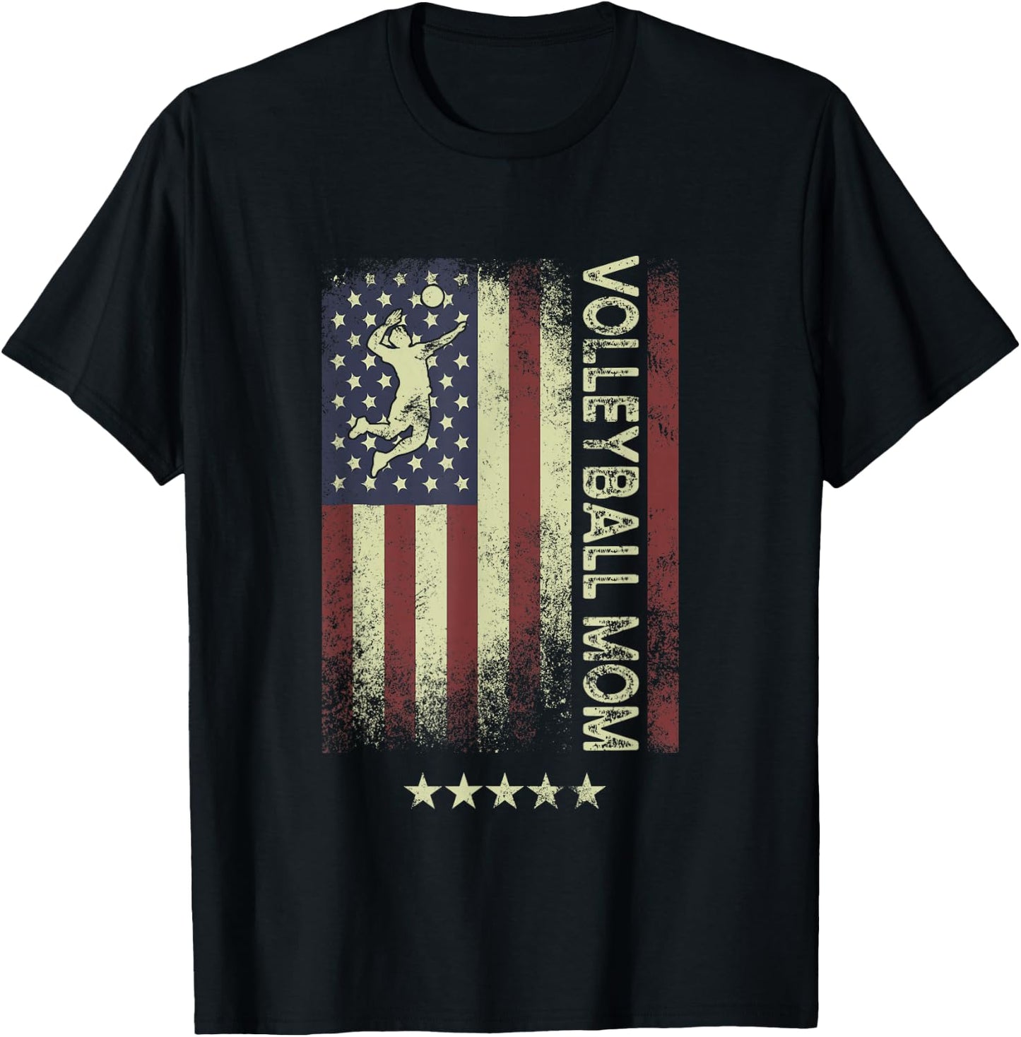 USA American Flag - Volleyball Mom Men T-Shirt - T-Shirt | Black