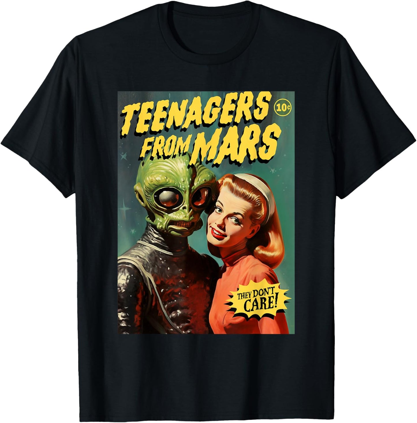 Teenagers From Mars 1950s Horror Comic Cover T-Shirt - T-Shirt | Black