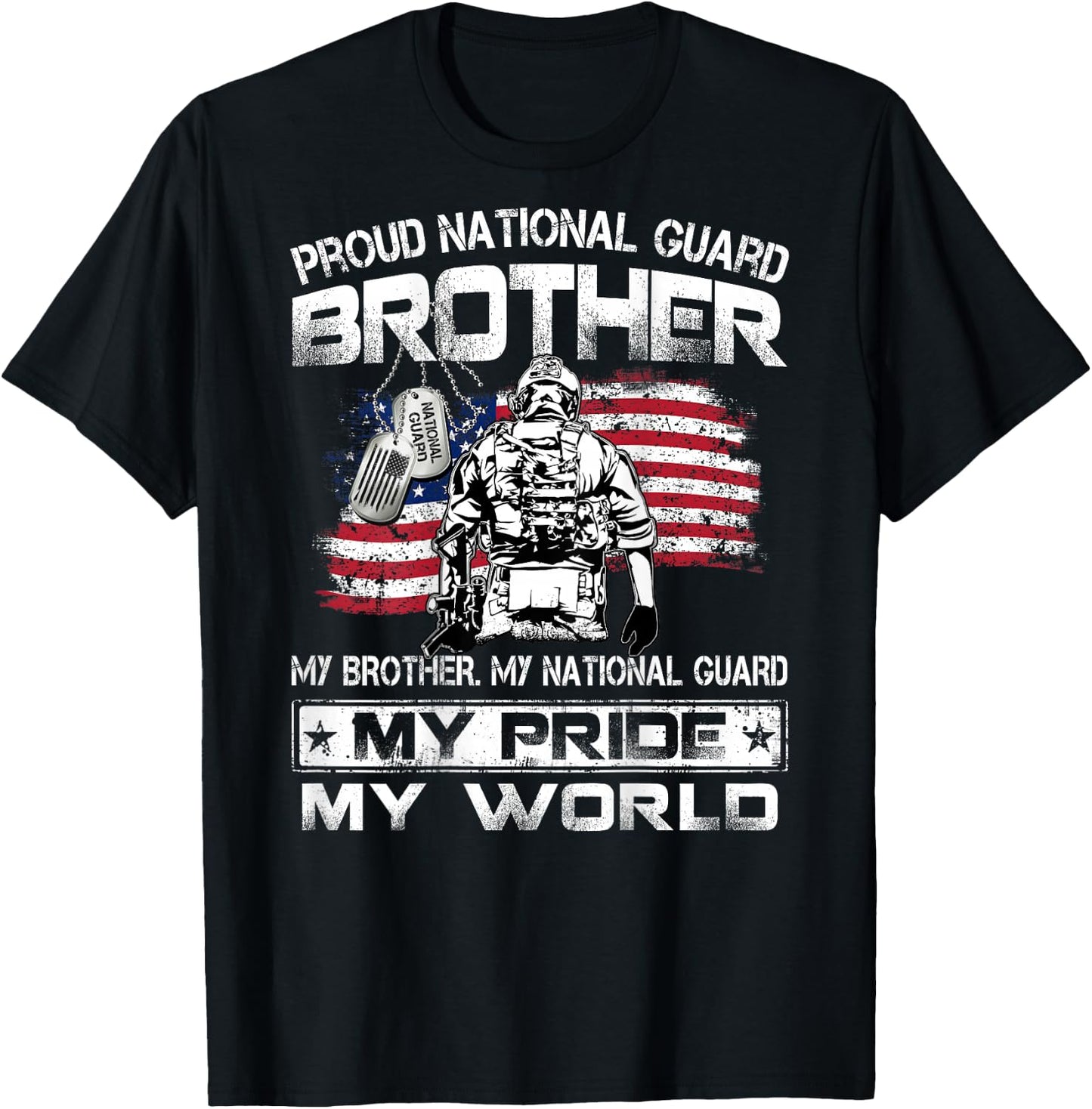 Proud US National Guard Brother My Brother My National Guard T-Shirt - T-Shirt | Black