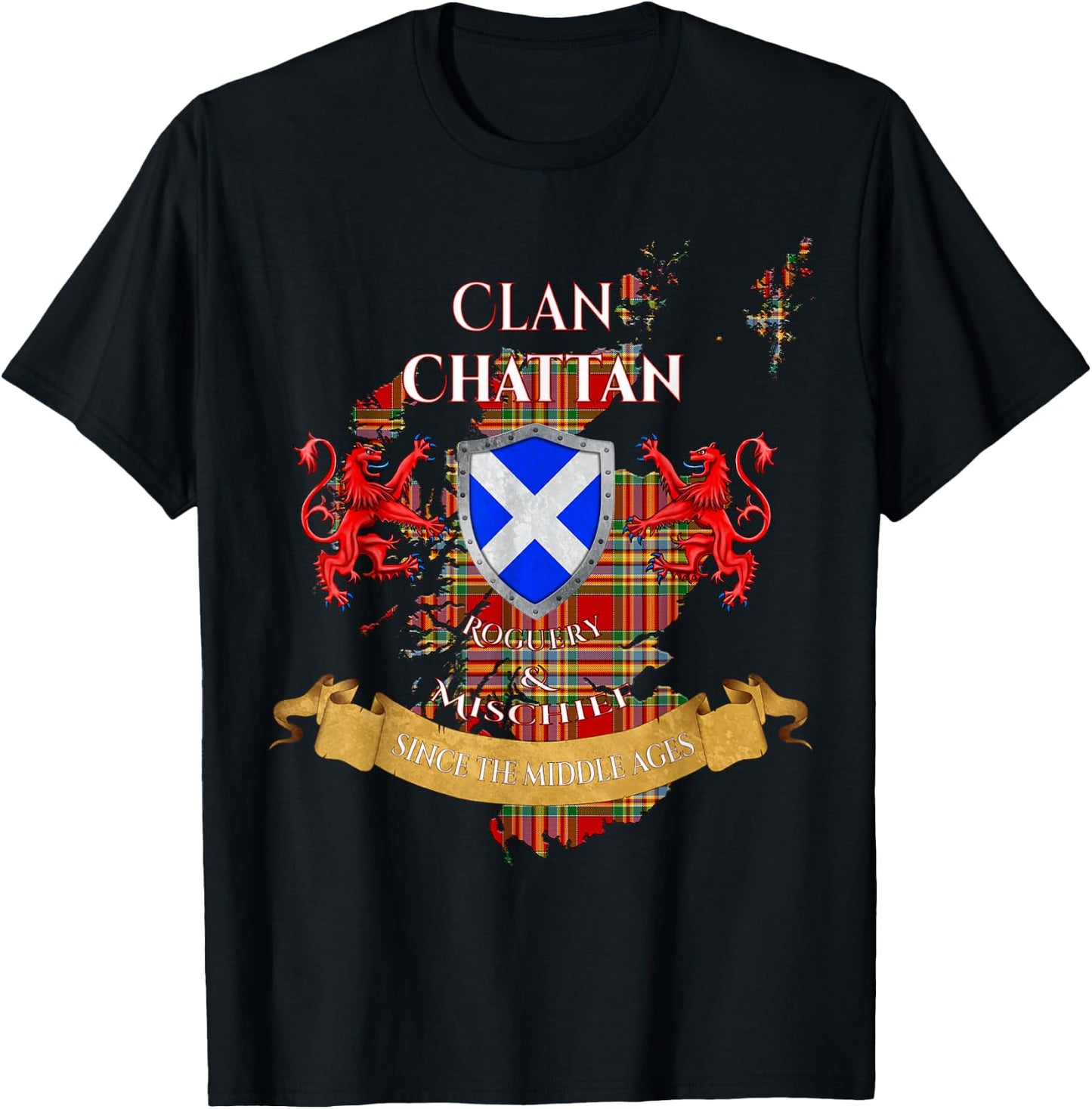 Chattan Scottish Family Clan Middle Ages Mischief T-Shirt - T-Shirt | Black