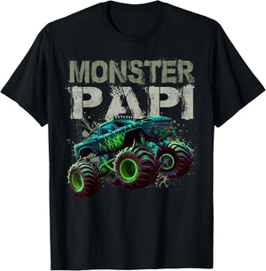 Monster Truck Papi Family Matching Monster Truck Lovers T-Shirt - T-Shirt | Black