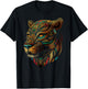 Azteca Mountain Lion Indigenous Aztec Art Colorful Animals T-Shirt - T-Shirt | Black