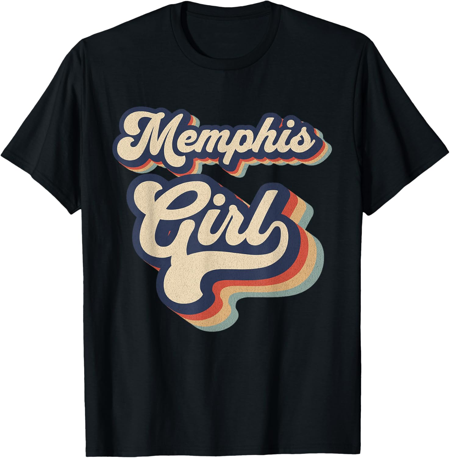 Vintage Design For Girls From Memphis Tennessee T-Shirt - T-Shirt | Black