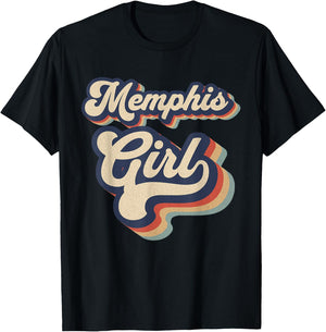 Vintage Design For Girls From Memphis Tennessee T-Shirt - T-Shirt | Black
