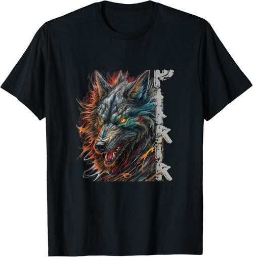 Wolf Fenriswolf Fenrir Viking Valhalla Runes