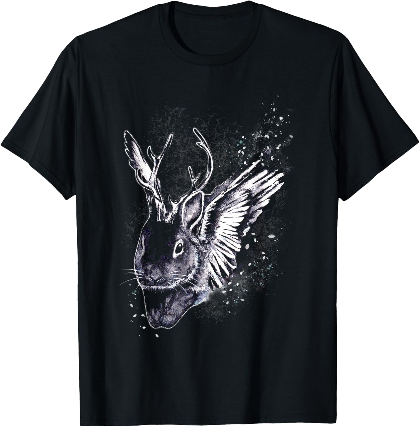 Wolpertinger Rabbit Deer Gothic Fantasy Fabulous Beauty T-Shirt - T-Shirt | Black