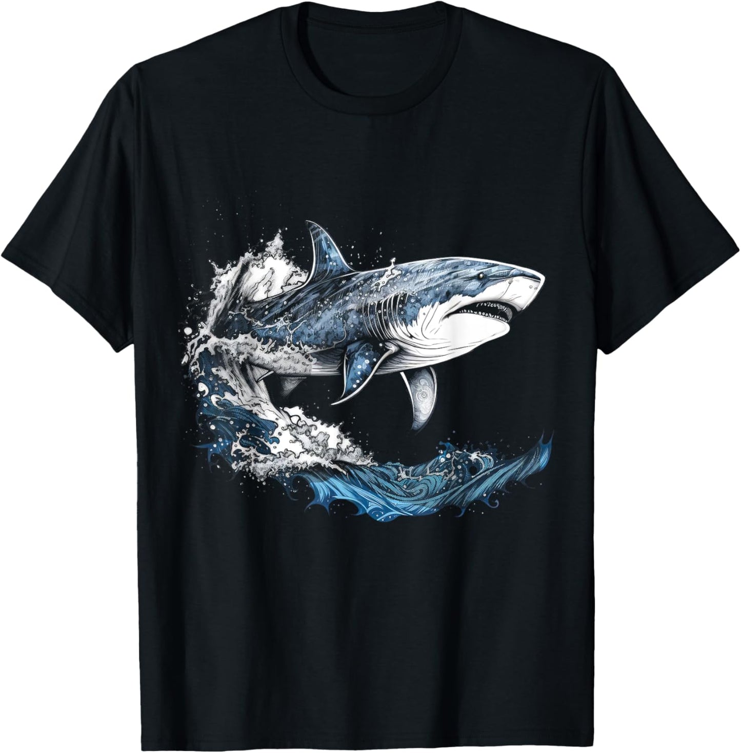 Shark Beach Lover Ocean Animal Graphic Novelty T-Shirt - T-Shirt | Black