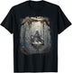 Vintage Floral Ghost On Swing In Forest Halloween Gothic T-Shirt - T-Shirt | Black