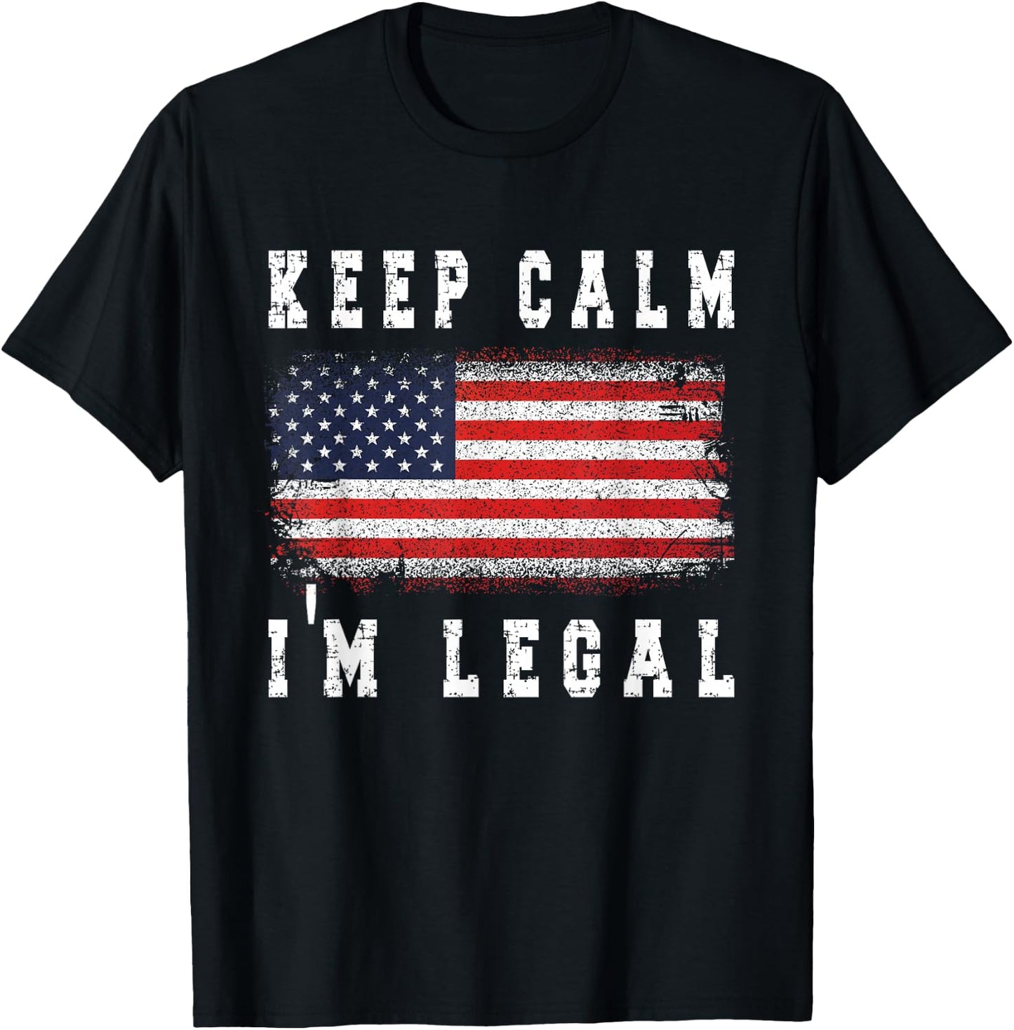 I'm Legal New US Citizen American Flag US Citizenship USA T-Shirt - T-Shirt | Black