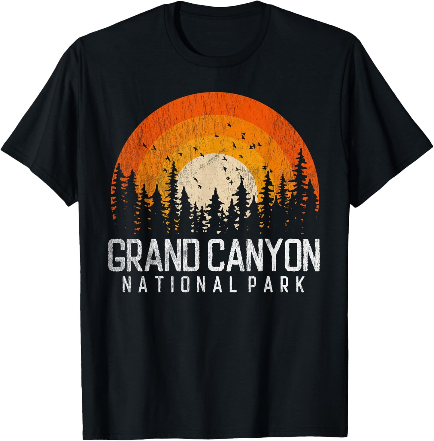 Grand Canyon US National Park Arizona Vintage Retro 80s Gift T-Shirt - T-Shirt | Black