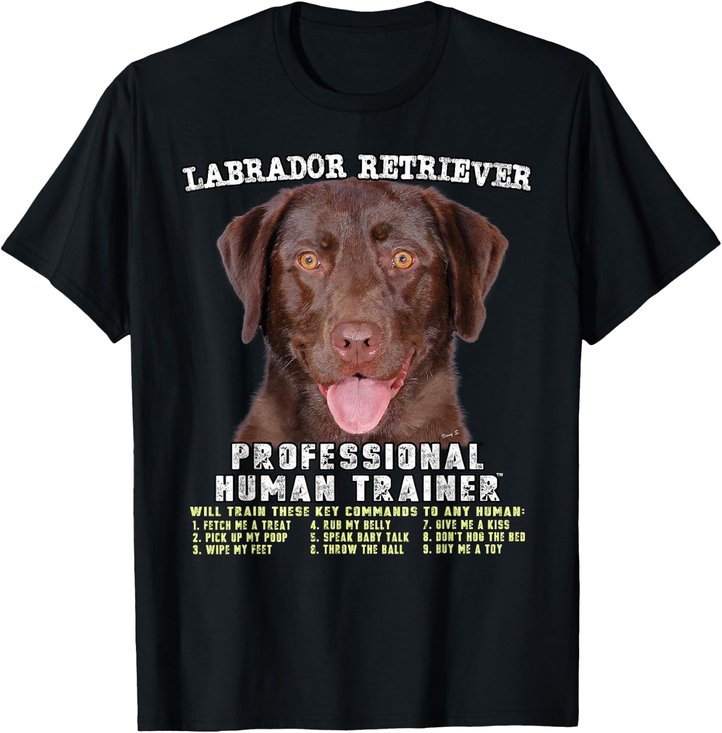 Labrador Retriever Chocolate Lab Professional Human Trainer T-Shirt - T-Shirt | Black