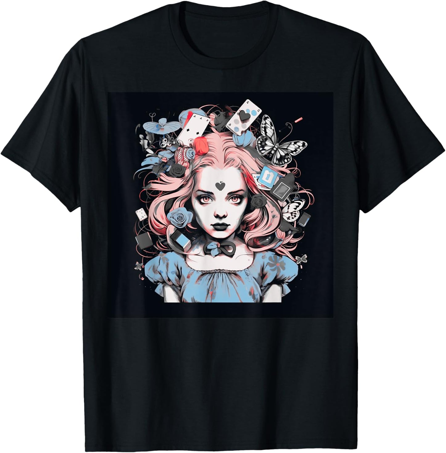 Alice T Wonderland Pop Surrealism Fiction Clothing Punk T T-Shirt - T-Shirt | Black