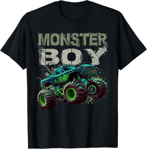 Monster Truck Boy Family Matching Monster Truck Lovers T-Shirt - T-Shirt | Black