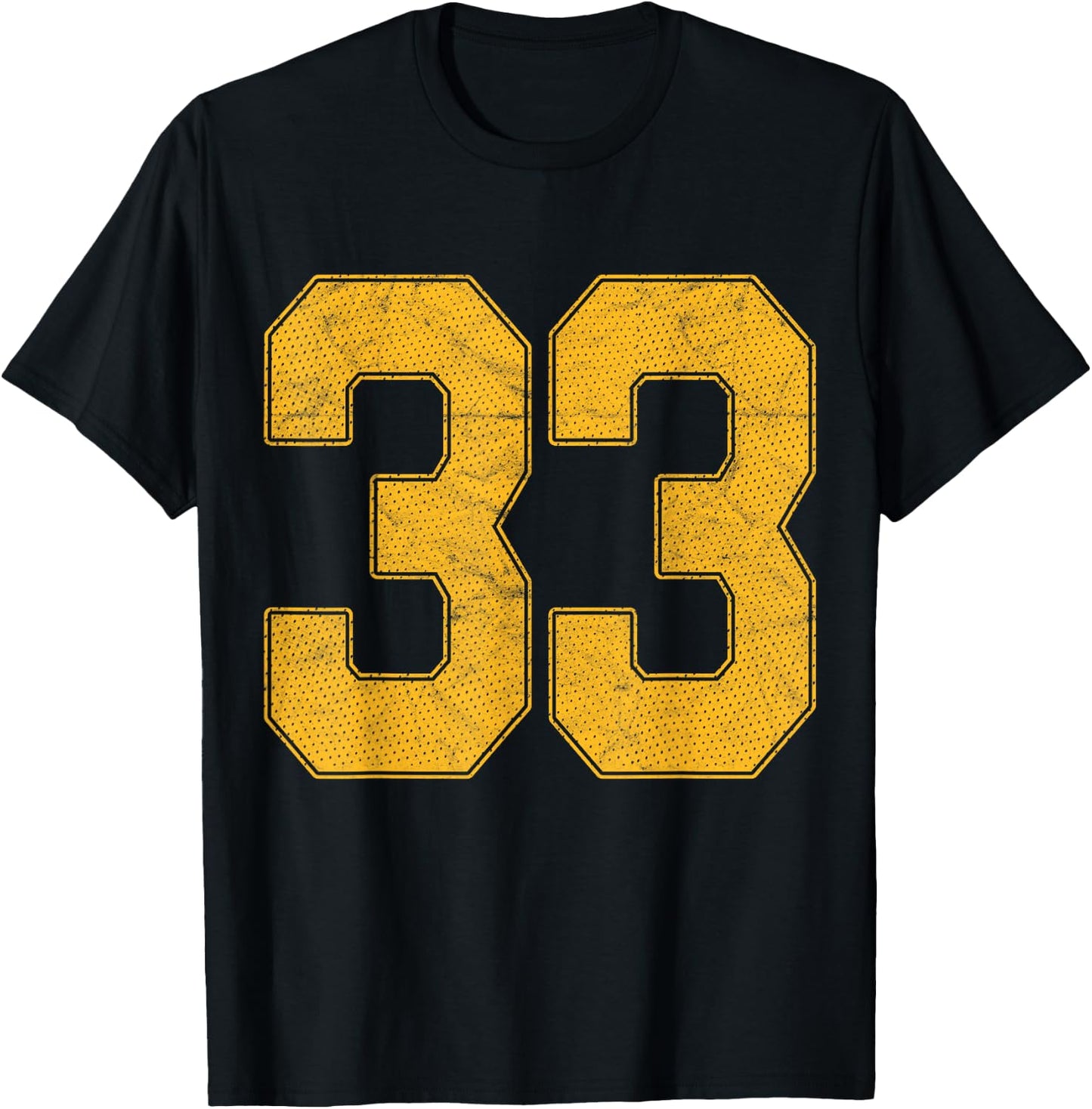 Number 33 Numbered Uniform Sports Team Jersey 33rd Birthday T-Shirt - T-Shirt | Black