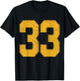 Number 33 Numbered Uniform Sports Team Jersey 33rd Birthday T-Shirt - T-Shirt | Black