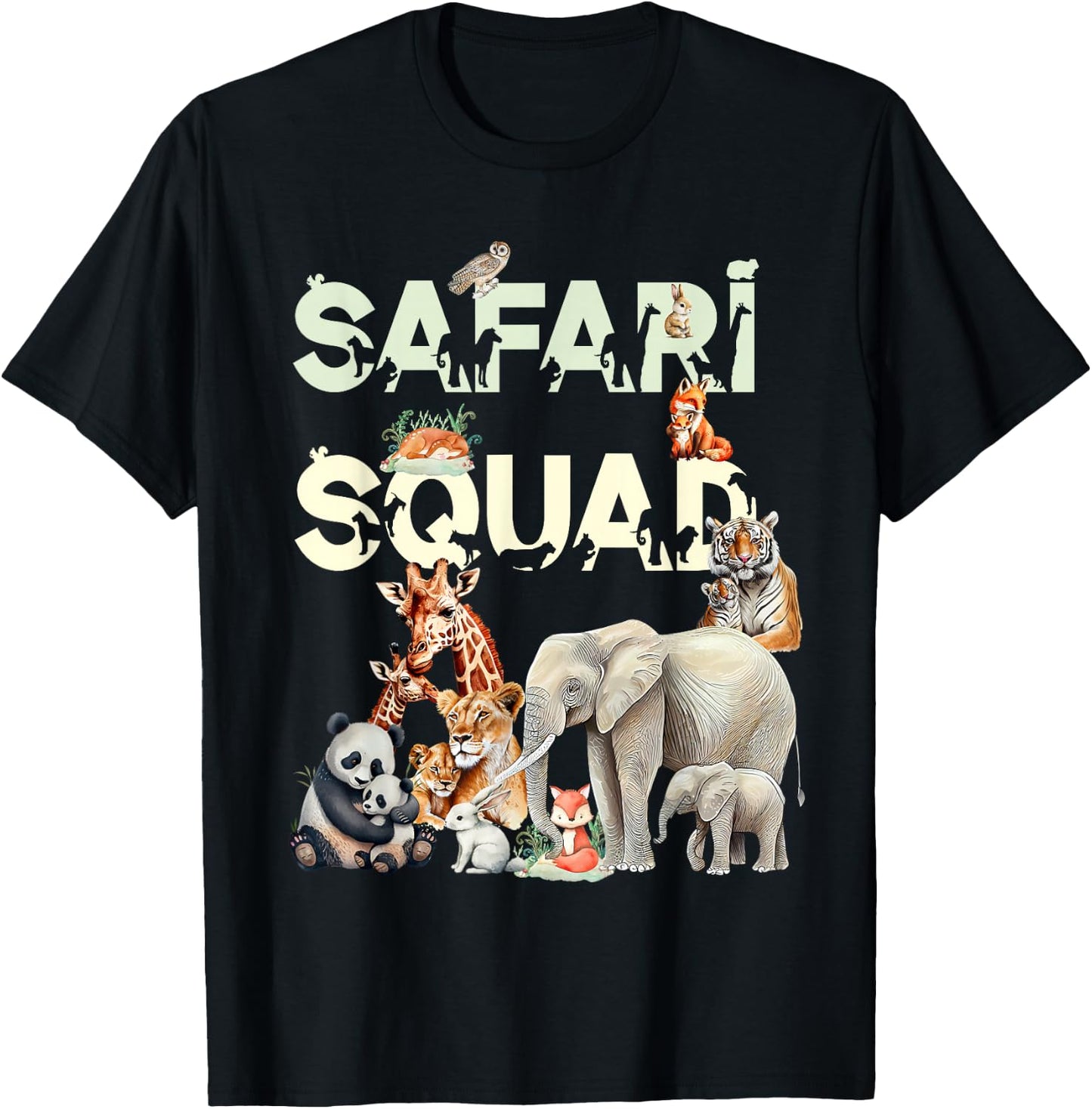 Safari Squad Animals Funny Zoo Animal Lovers Funny Safari T-Shirt - T-Shirt | Black