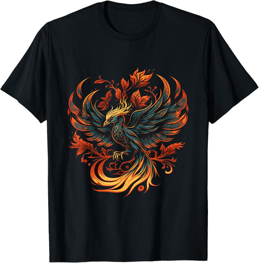Fire Phoenix Bird Reborn Firebird Phoenix Phoenix T-Shirt - T-Shirt | Black