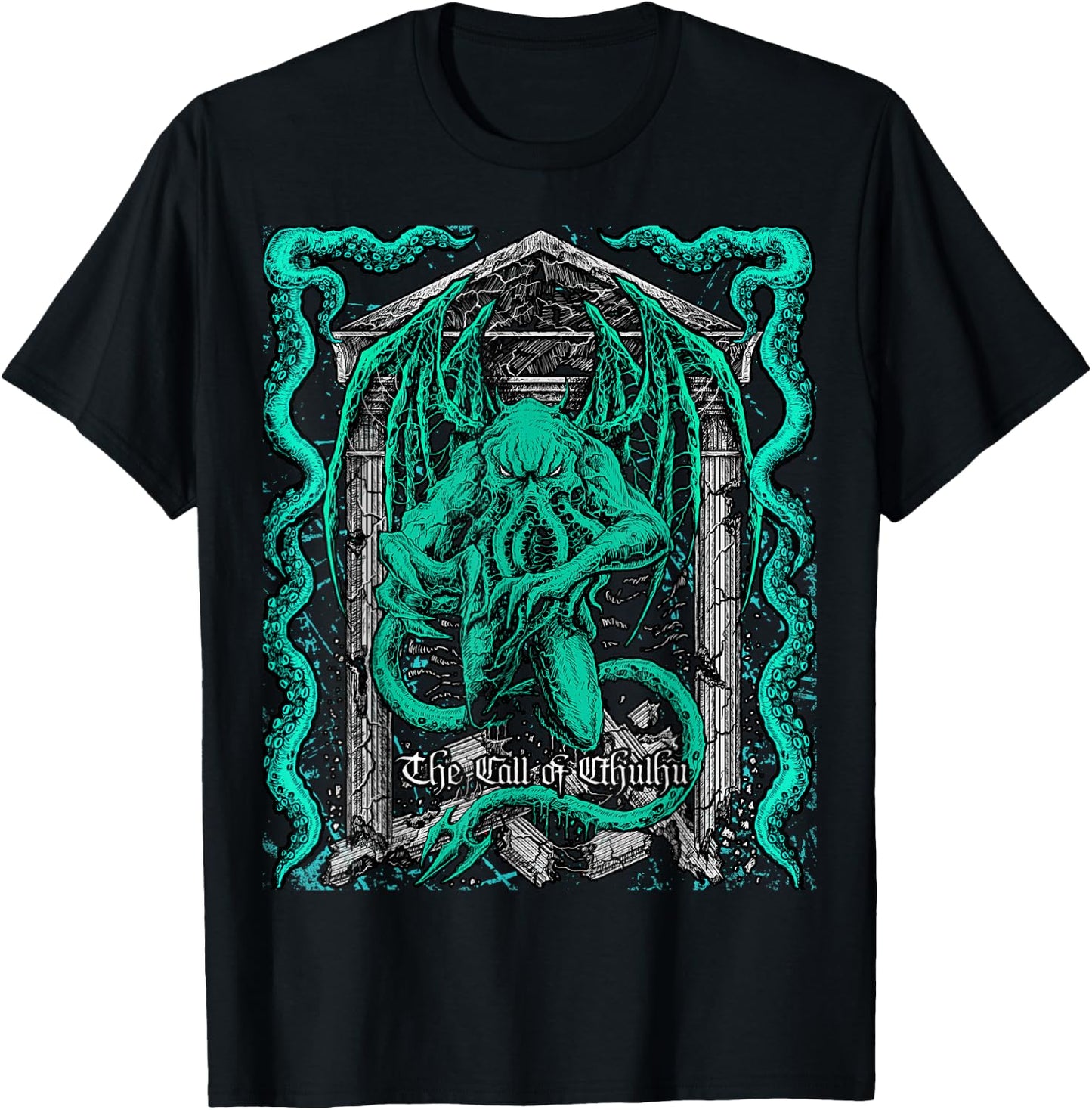 Cthulhu Tentacle Sea Monster Mythological Creature Cryptid T-Shirt - T-Shirt | Black