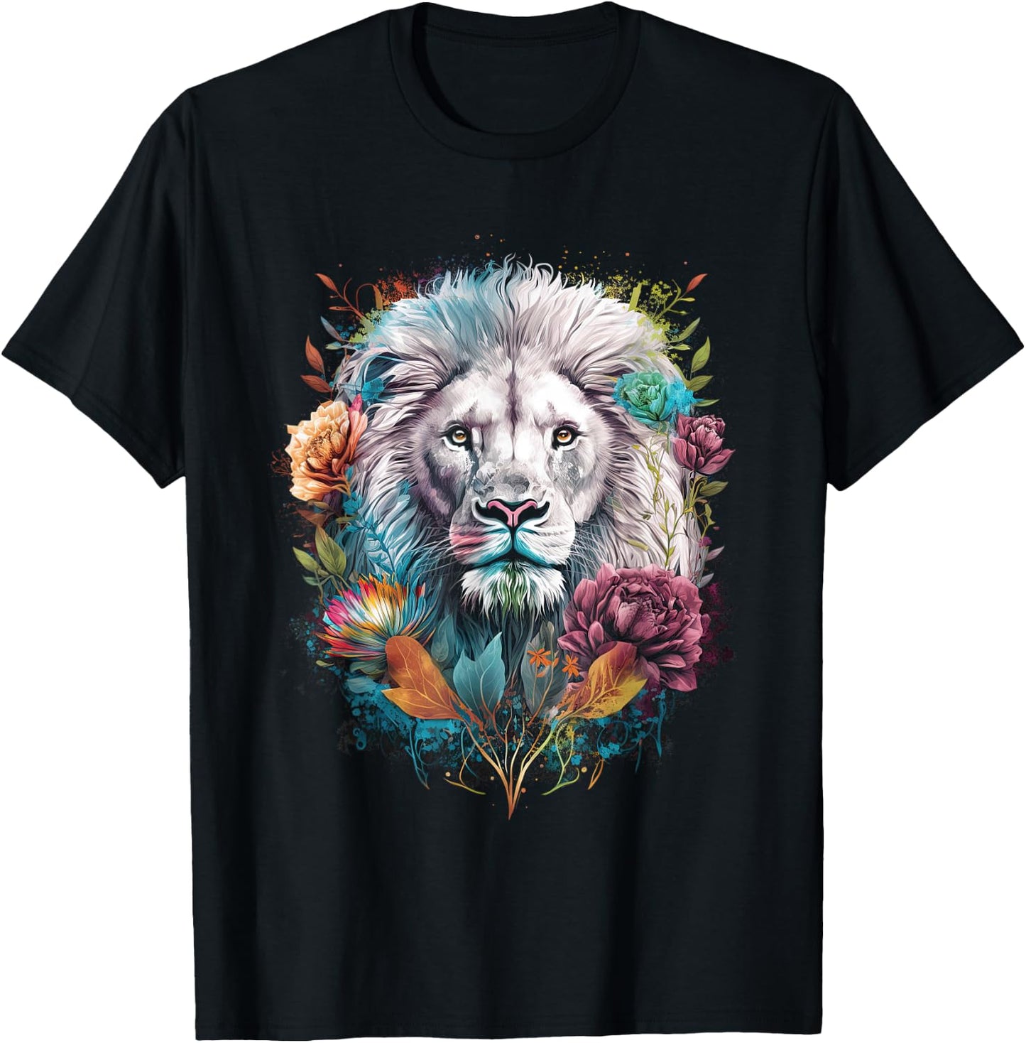 Lion colorful lions From Africa Day of the Dead T-Shirt - T-Shirt | Black