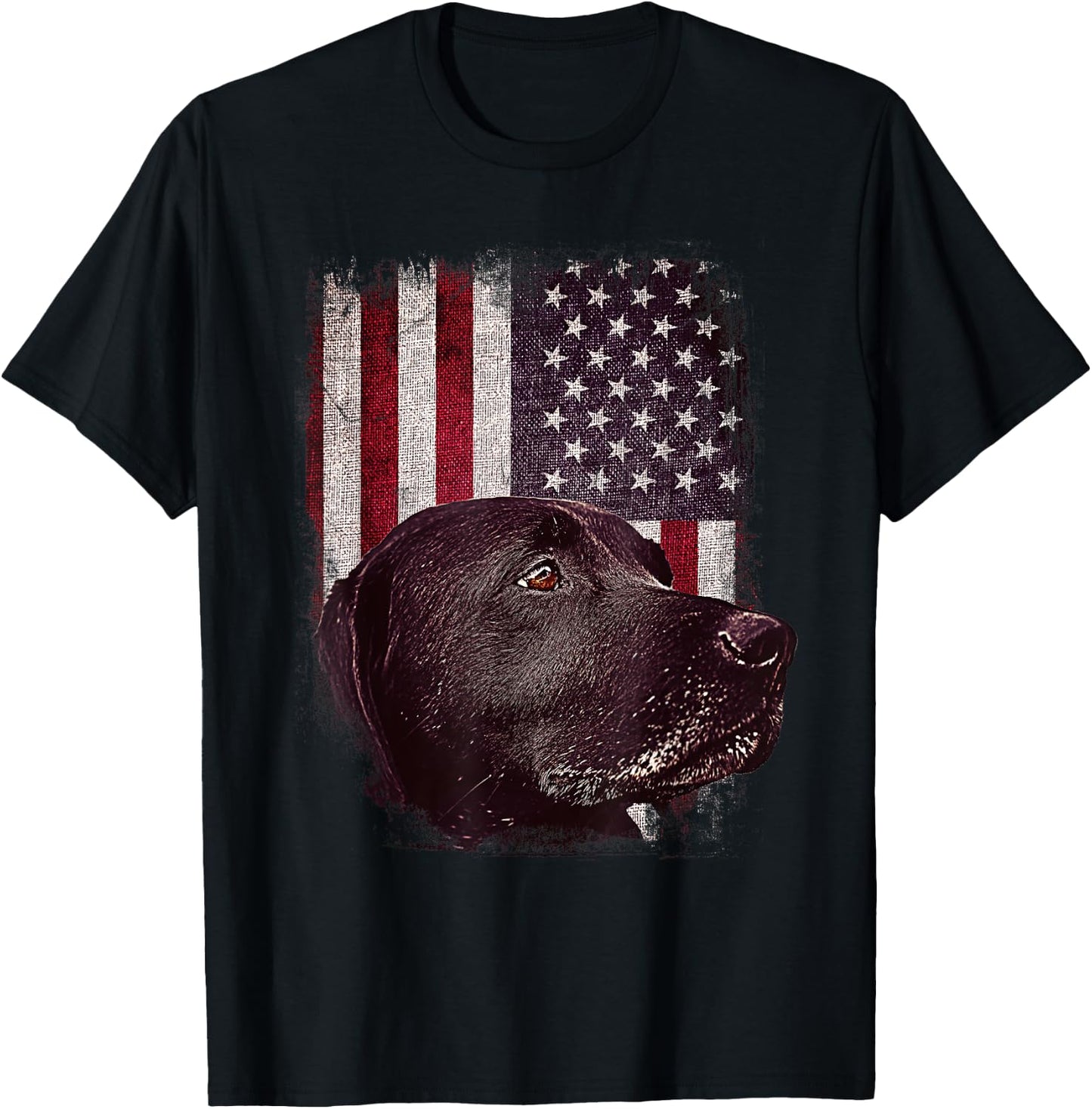 American Black Labrador USA Flag Lab Owner Patriotic Girls Kids Men T-Shirt - T-Shirt | Black
