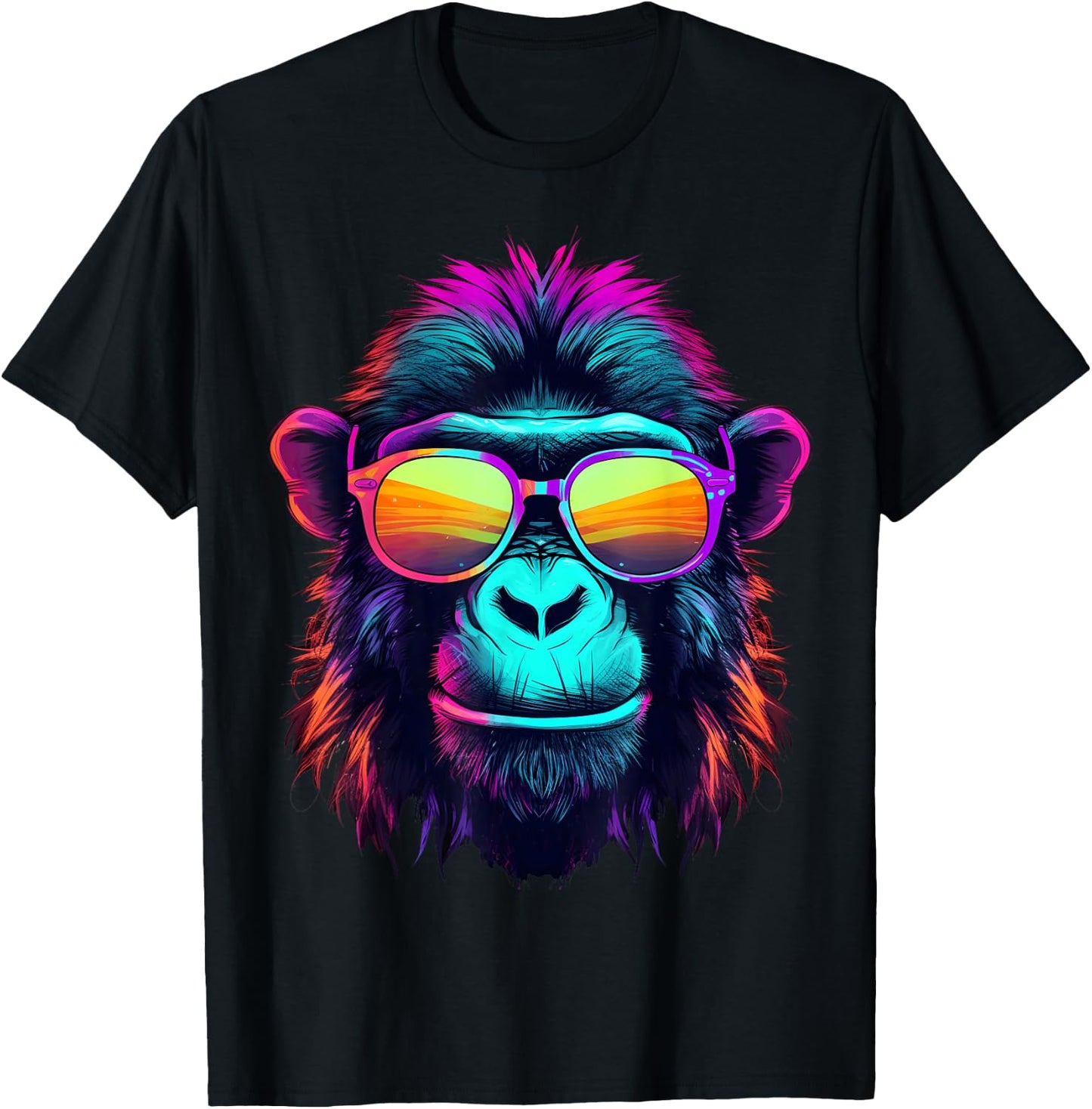Cool Chimp with Sunglasses. T-Shirt - T-Shirt | Black