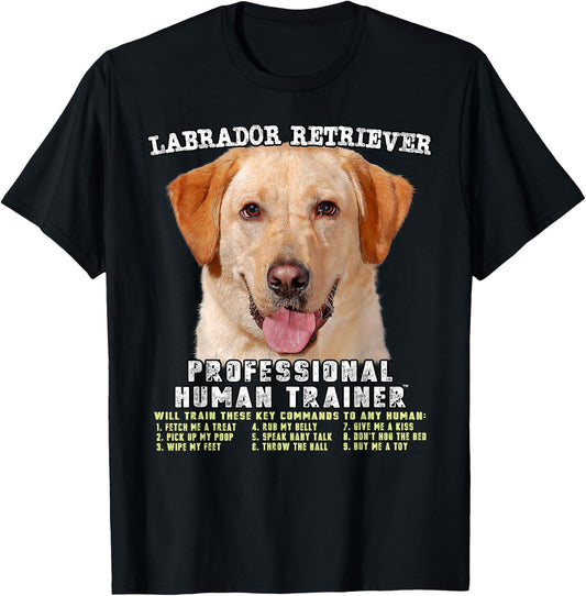 Labrador Retriever Yellow Lab Professional Human Trainer T-Shirt - T-Shirt | Black