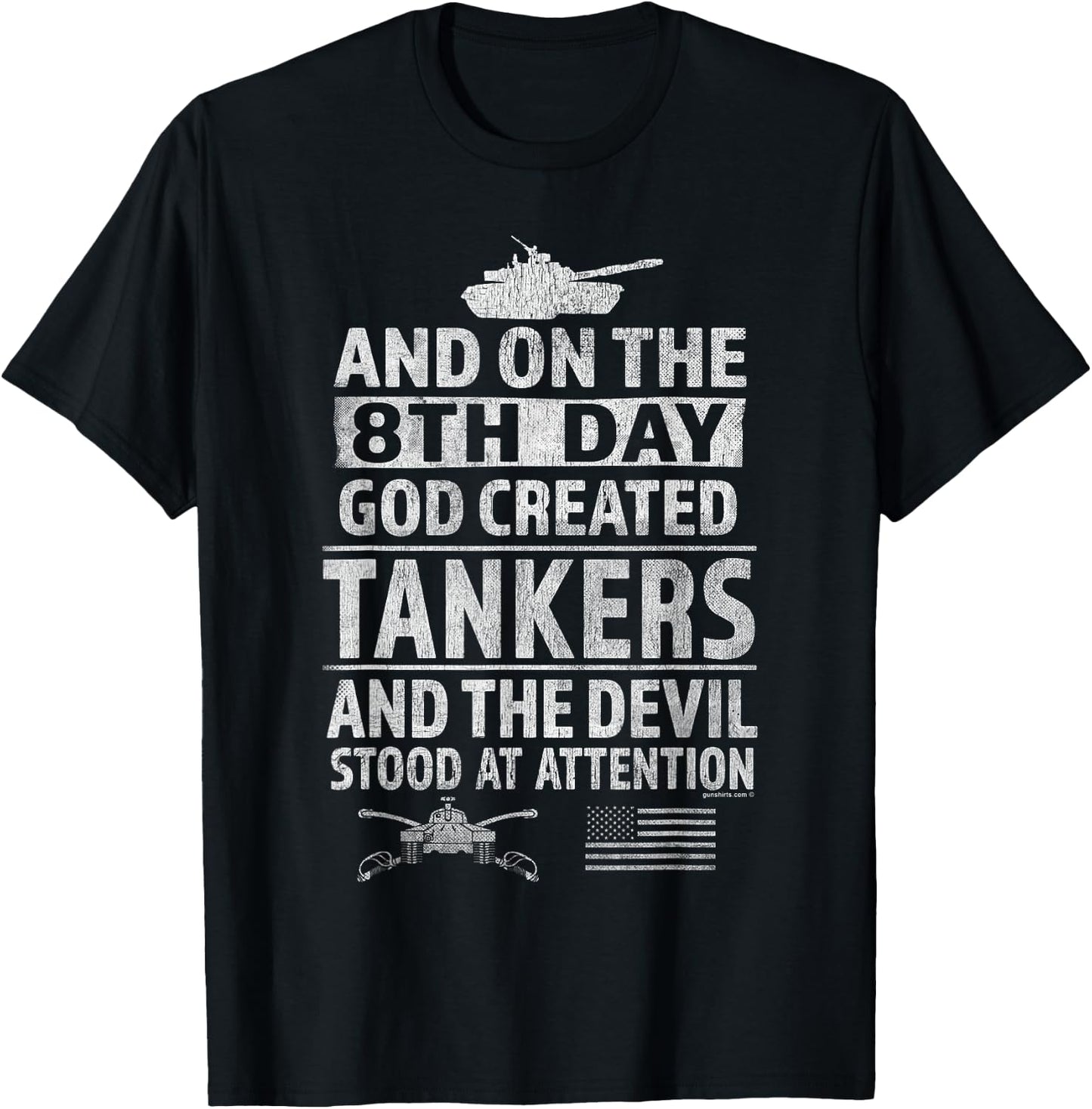 Armor - 8th Day God Created Tankers, Devil stood at ... T-Shirt - T-Shirt | Black