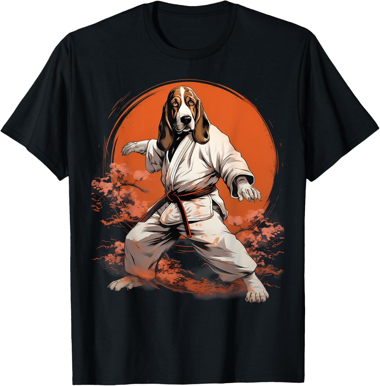 MMA Basset Hound Dog Karate T-Shirt - T-Shirt | Black