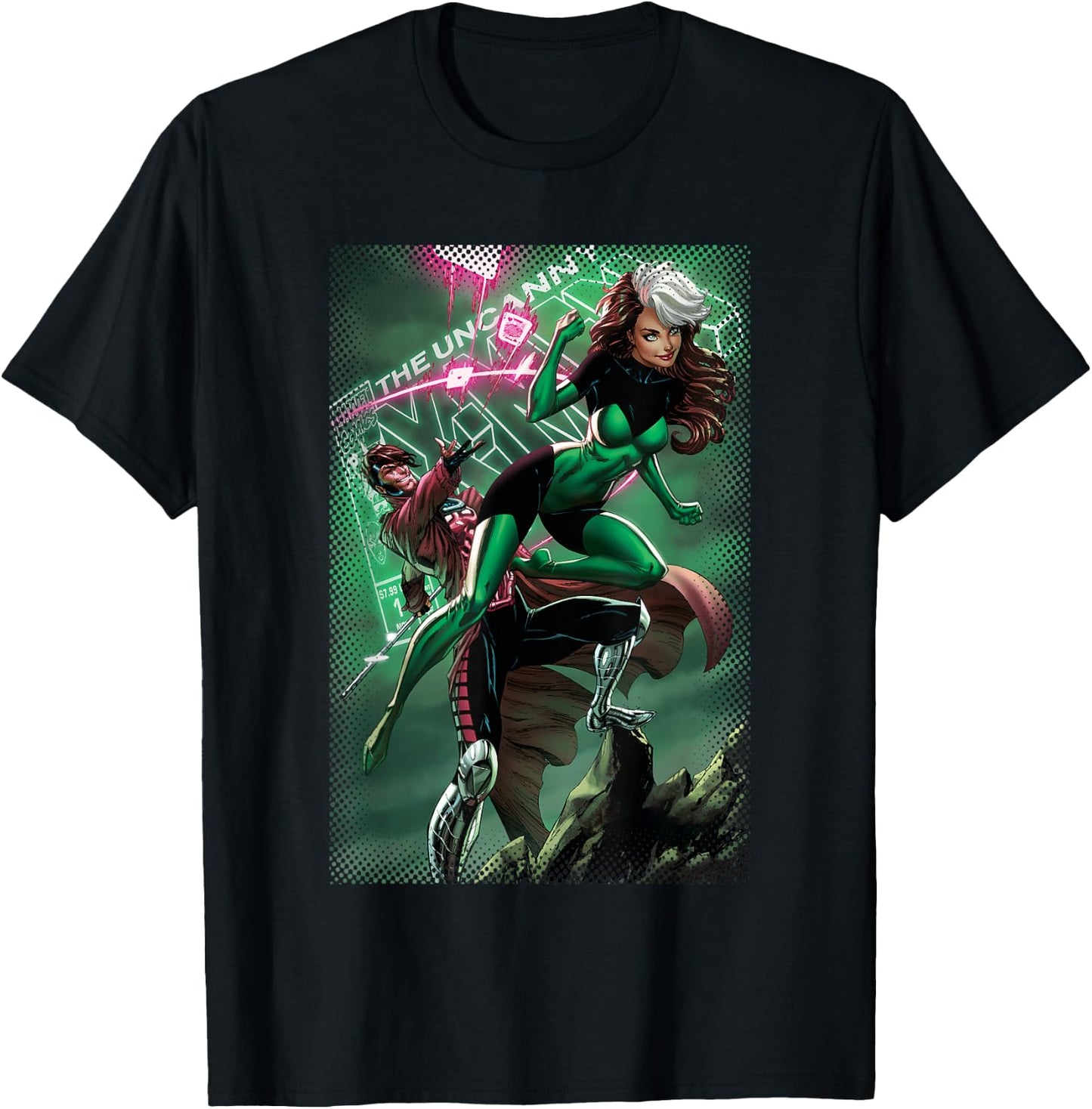 Marvel X-Men The Uncanny X-Men Rogue & Gambit Cover T-Shirt - T-Shirt | Black