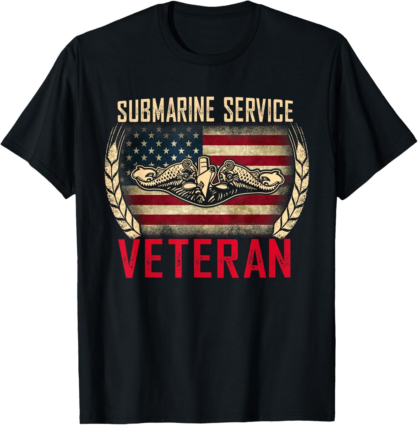U.S Military Submarines Service Veteran Patriotic Men T-Shirt - T-Shirt | Black