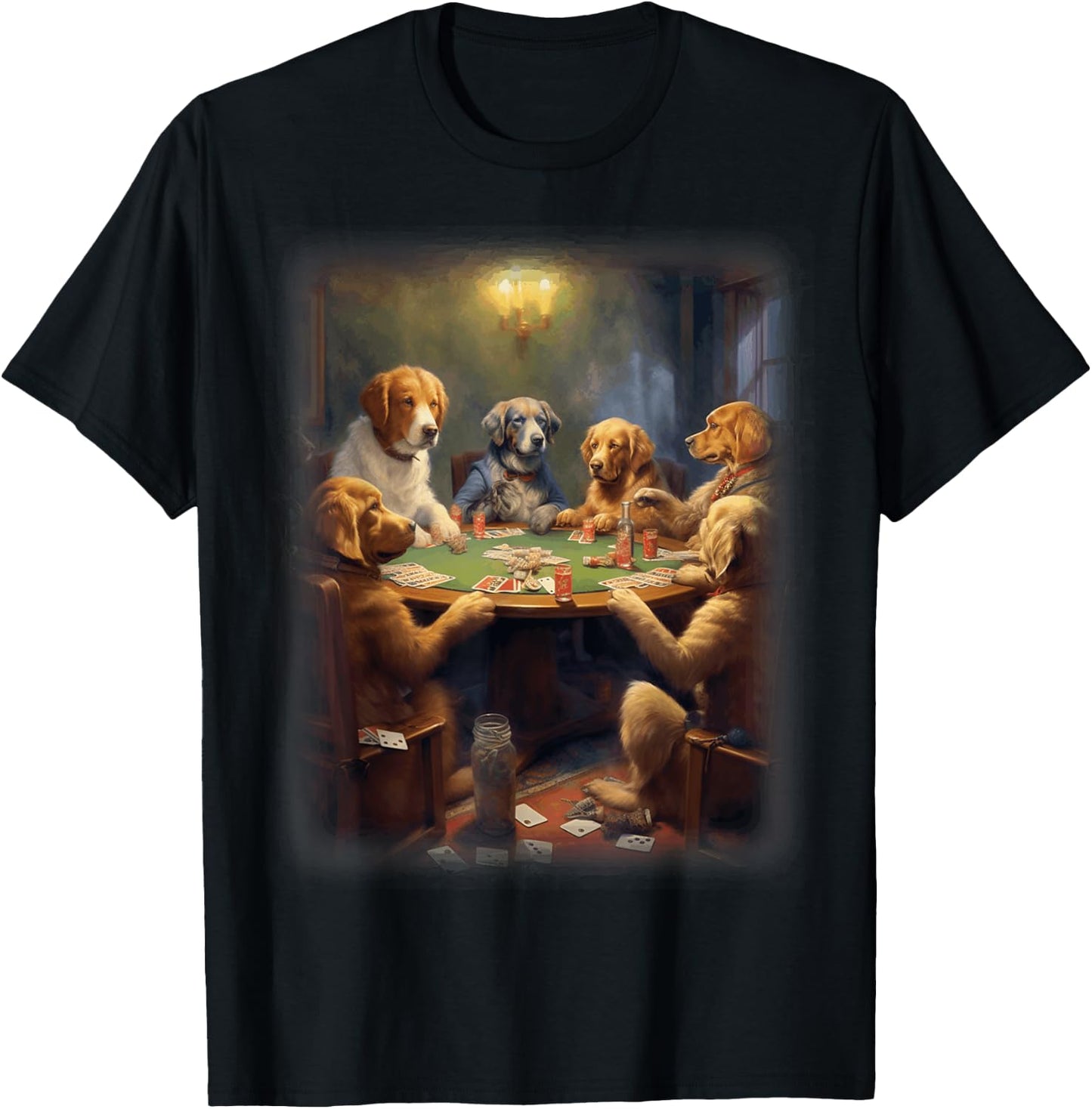 Dogs Playing Poker | A Friend in Need | Funny Dog Lover Art Women T-Shirt - T-Shirt | Black