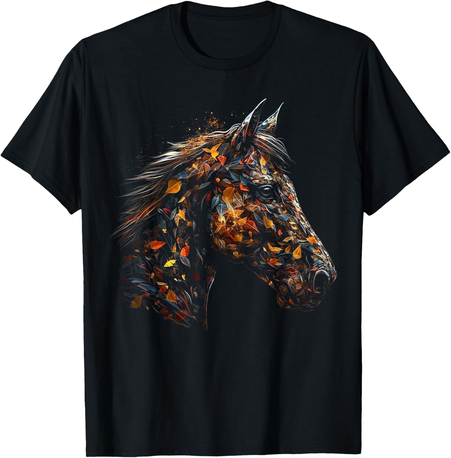Horse Animal Riding Horse Motif – Art Horse T-Shirt - T-Shirt | Black