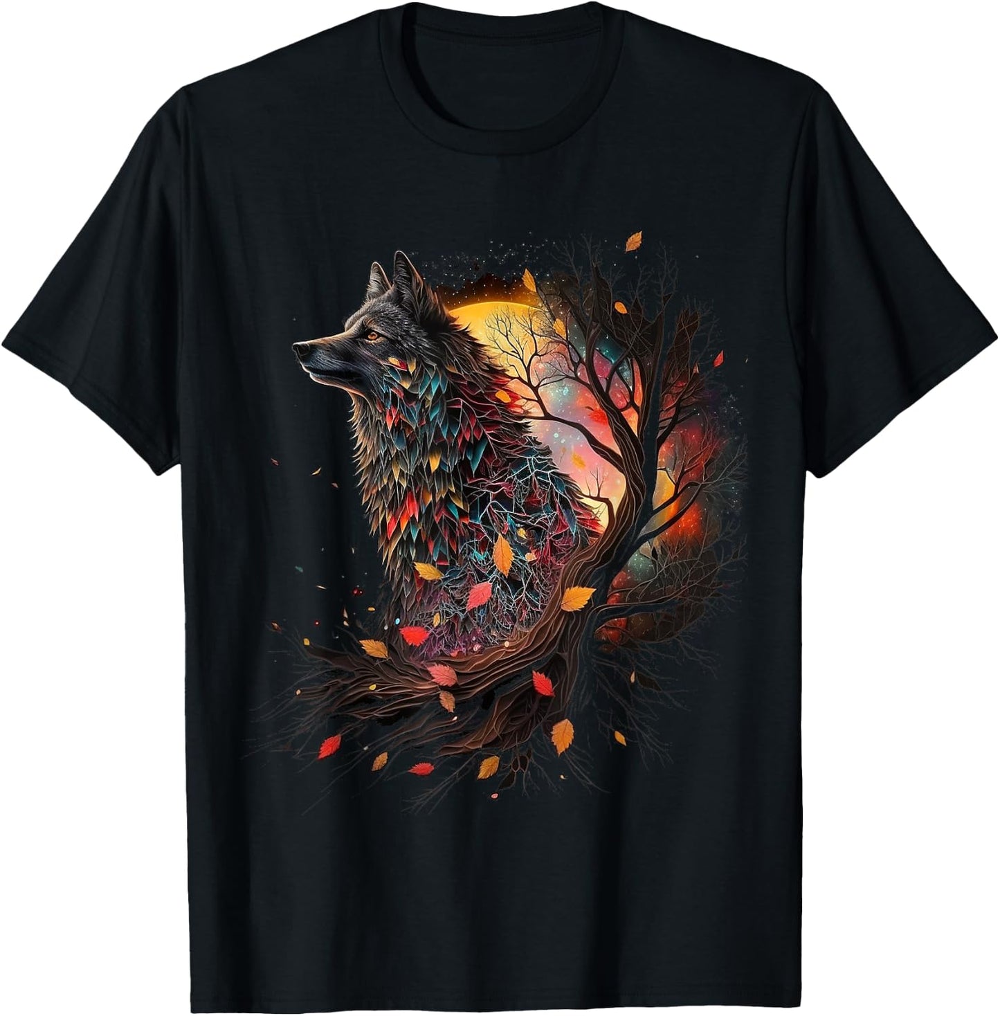 Wolf animal lovers, animal wolf T-Shirt - T-Shirt | Black