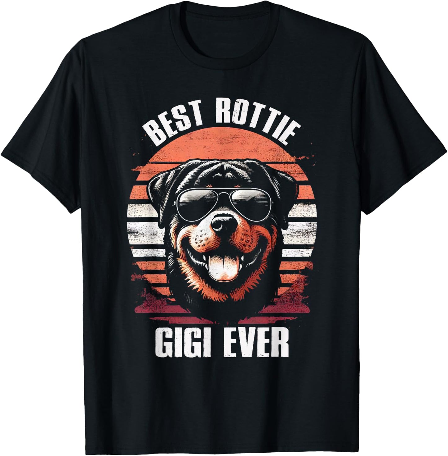 Best Rottie Gigi Ever Rottweiler Dog Grandma Vintage T-Shirt - T-Shirt | Black