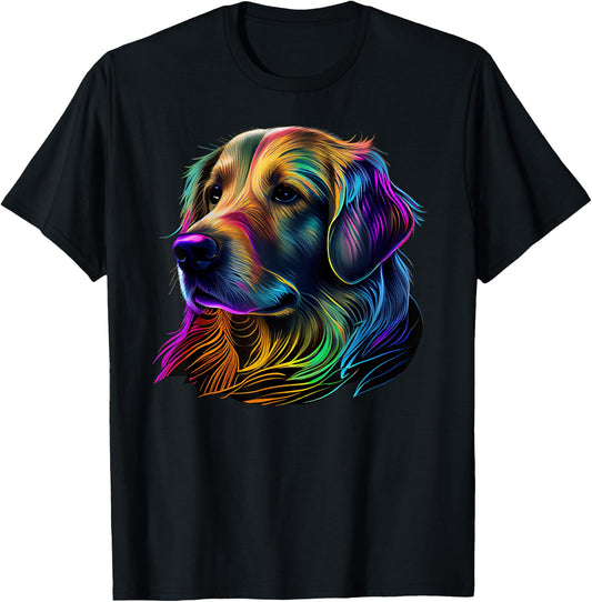 Golden Retriever Pop Art Golden Retriever Lovers T-Shirt - T-Shirt | Black