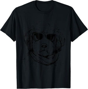 Whoodle Sketch Drawing Art Dog Lover Mom Dad Women T-Shirt - T-Shirt | Black
