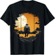 Astronaut Sitting on Swing in Space Stars and Moon T-Shirt - T-Shirt | Black