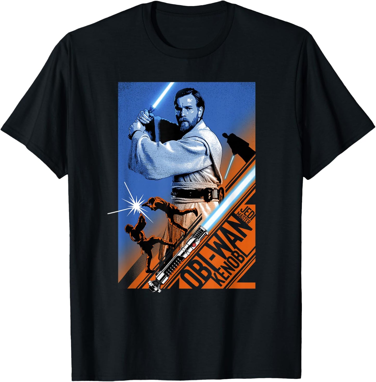 Star Wars Revenge Of The Sith Obi-Wan Kenobi Saber Split T-Shirt - T-Shirt | Black