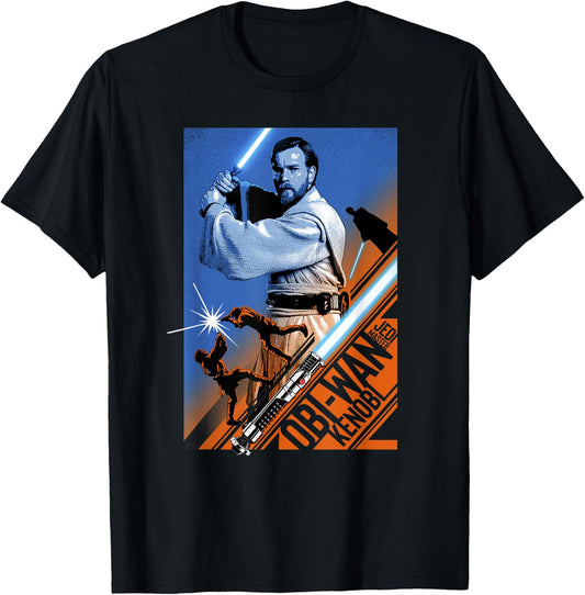 Star Wars Revenge Of The Sith Obi-Wan Kenobi Saber Split T-Shirt - T-Shirt | Black