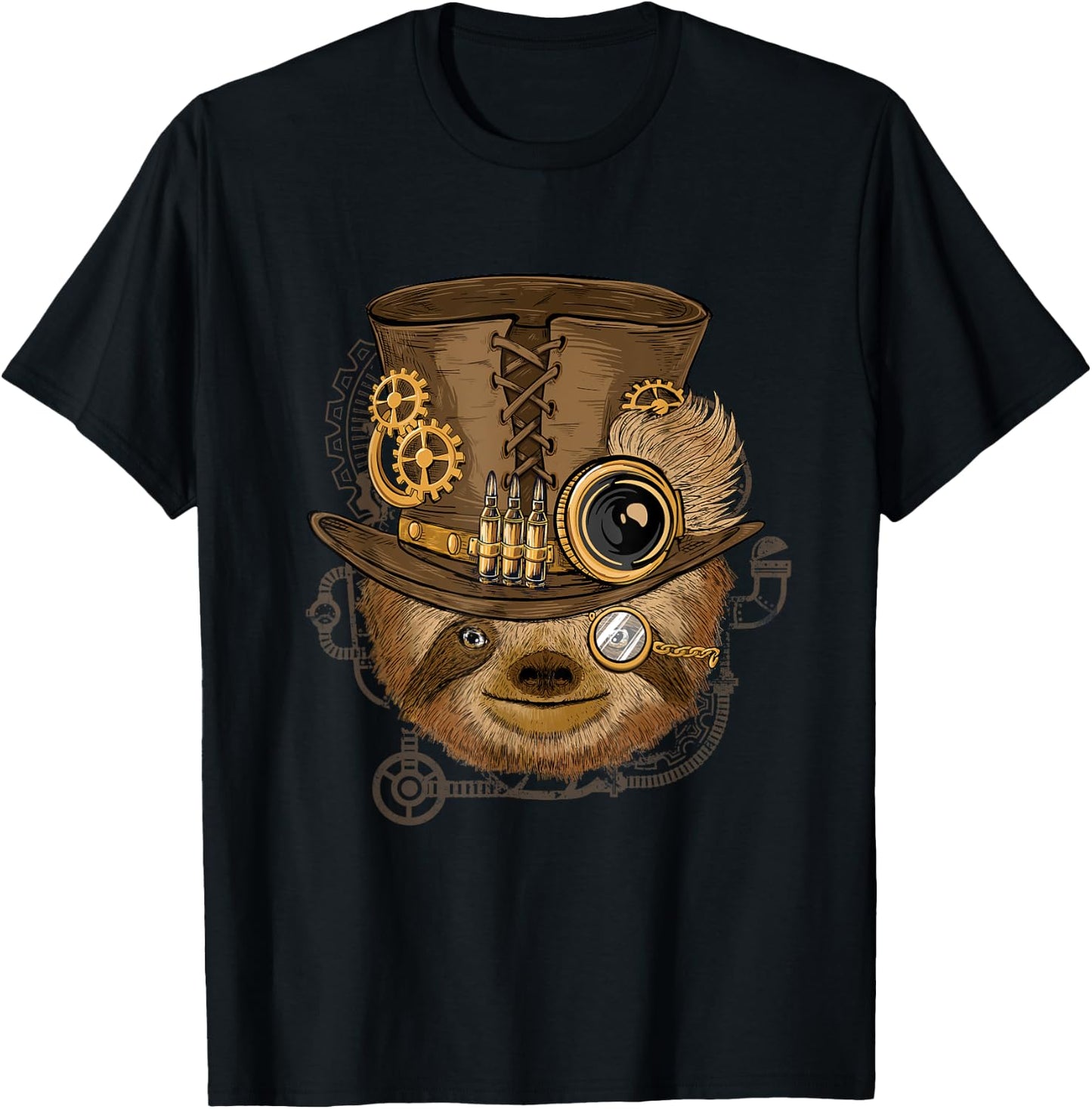 Steampunk Sloth - Zookeeper Zoo Animal Nature Forest Lover T-Shirt - T-Shirt | Black