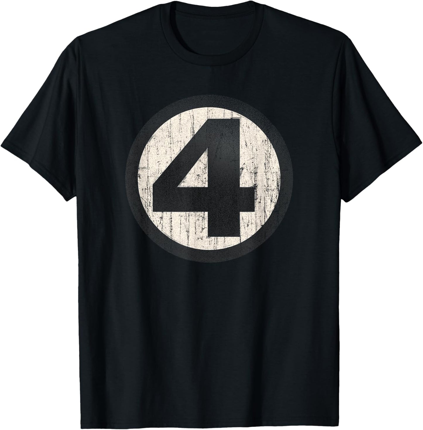 Marvel Fantastic Four Official Distressed Logo T-Shirt - T-Shirt | Black